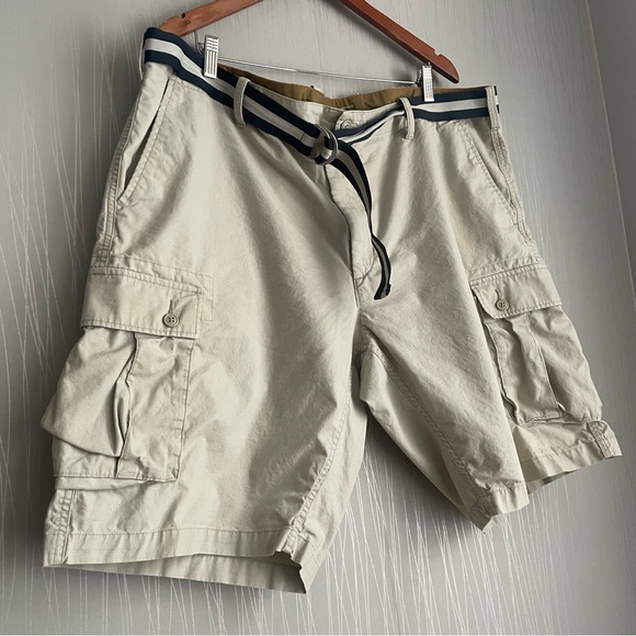 Dockers Men's Cargo Shorts Size 44 Beige with Belt Casual - Picture 2 of 10